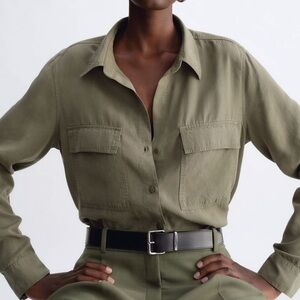 BABATON | Utility Button Down Shirt Green Size Large Aritzia